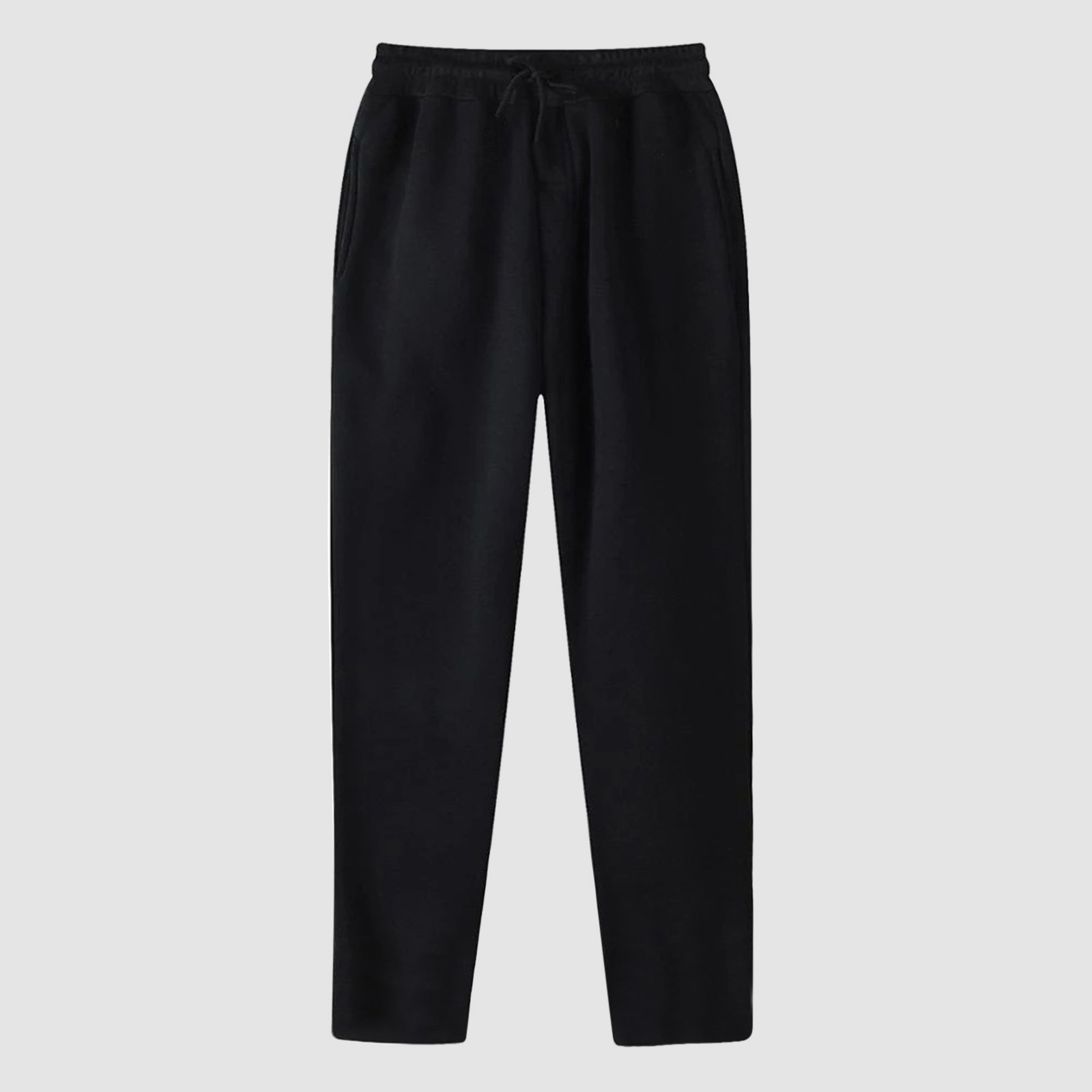 thumbnail image 2 of Pantalones de chándal con forro polar para mujer: cintura alta, bajo con volantes, cintura elástica; pantalones anchos de poliéster con bolsillos; aptos para uso informal/deportivo; tallas S-XXXL., 2 of 4